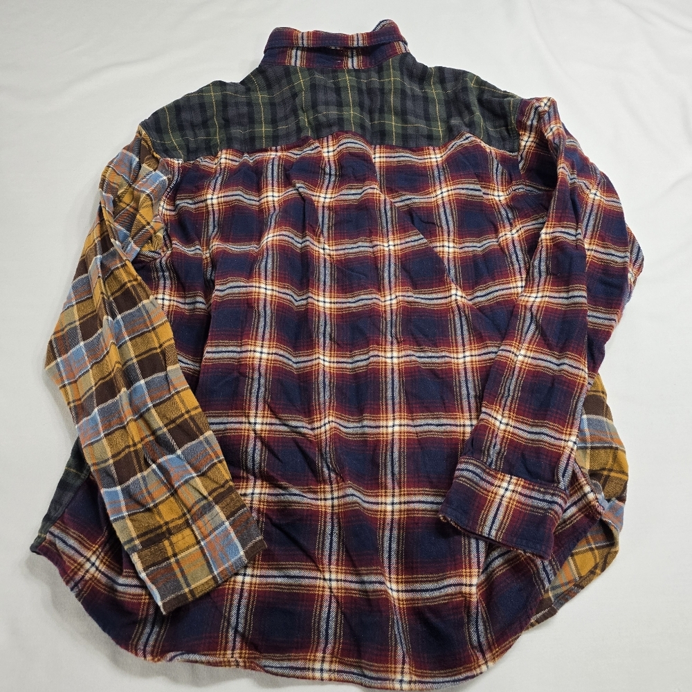 American Eagle Super Soft Patchwork Glannel Plaid… - image 5